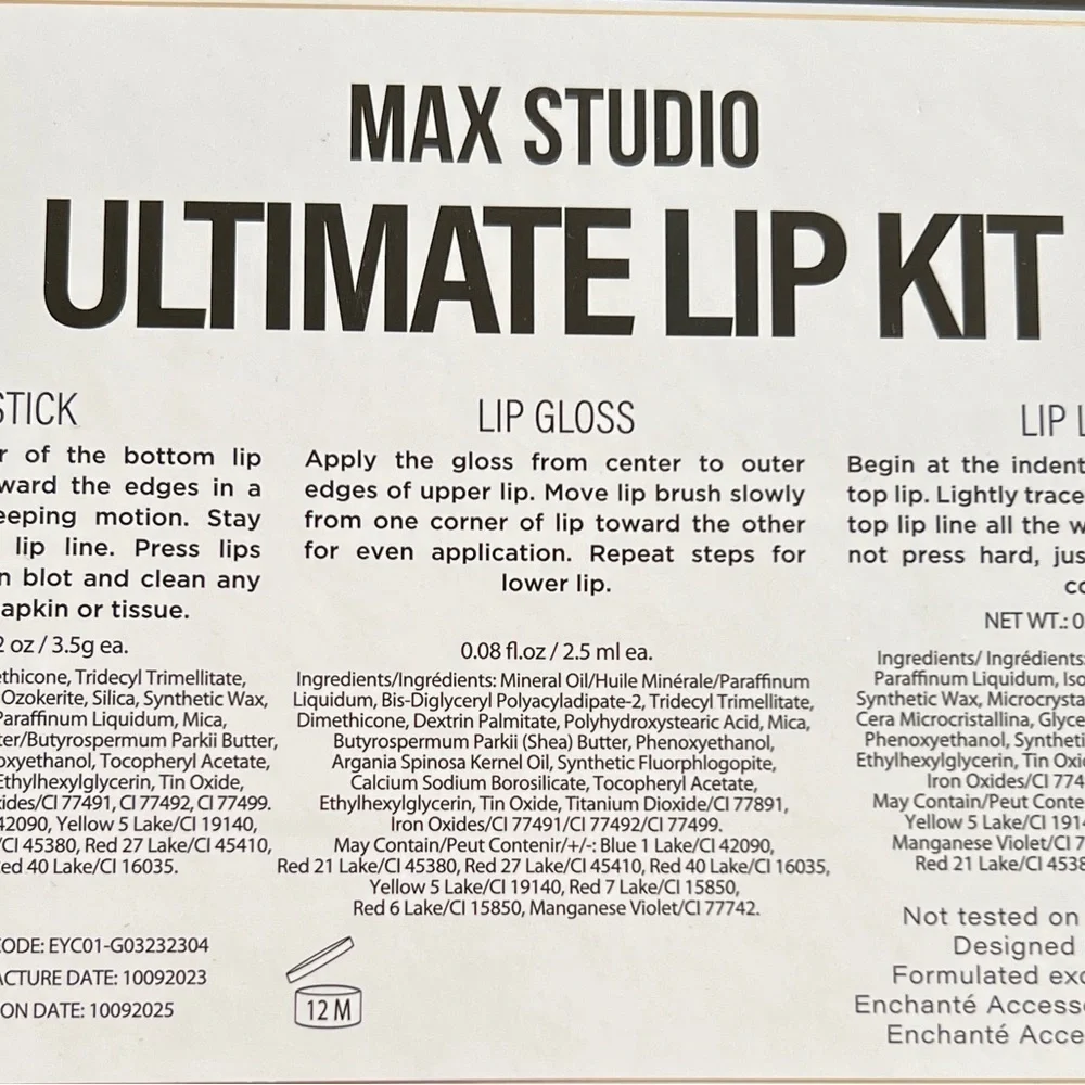 18 piece Max Studio Ultimate Lip 💋 Kit